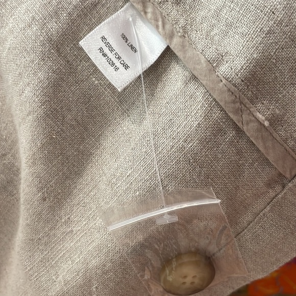 Classic Natural French Flax Linen Blazer NWT - Picture 6 of 7
